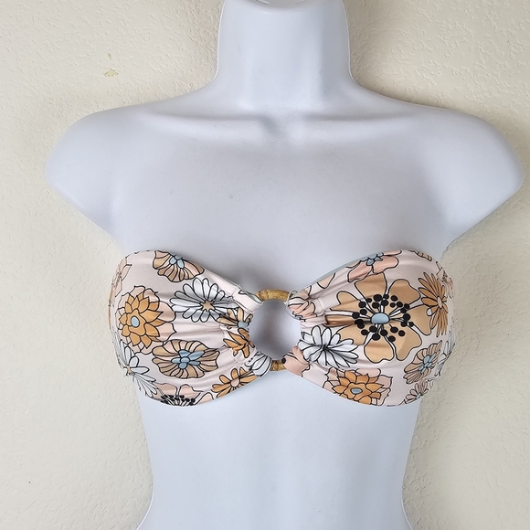 NWT Mahina Swim Floral Bandeau Bikini Top XS Handmade in Bali - Picture 2 of 9